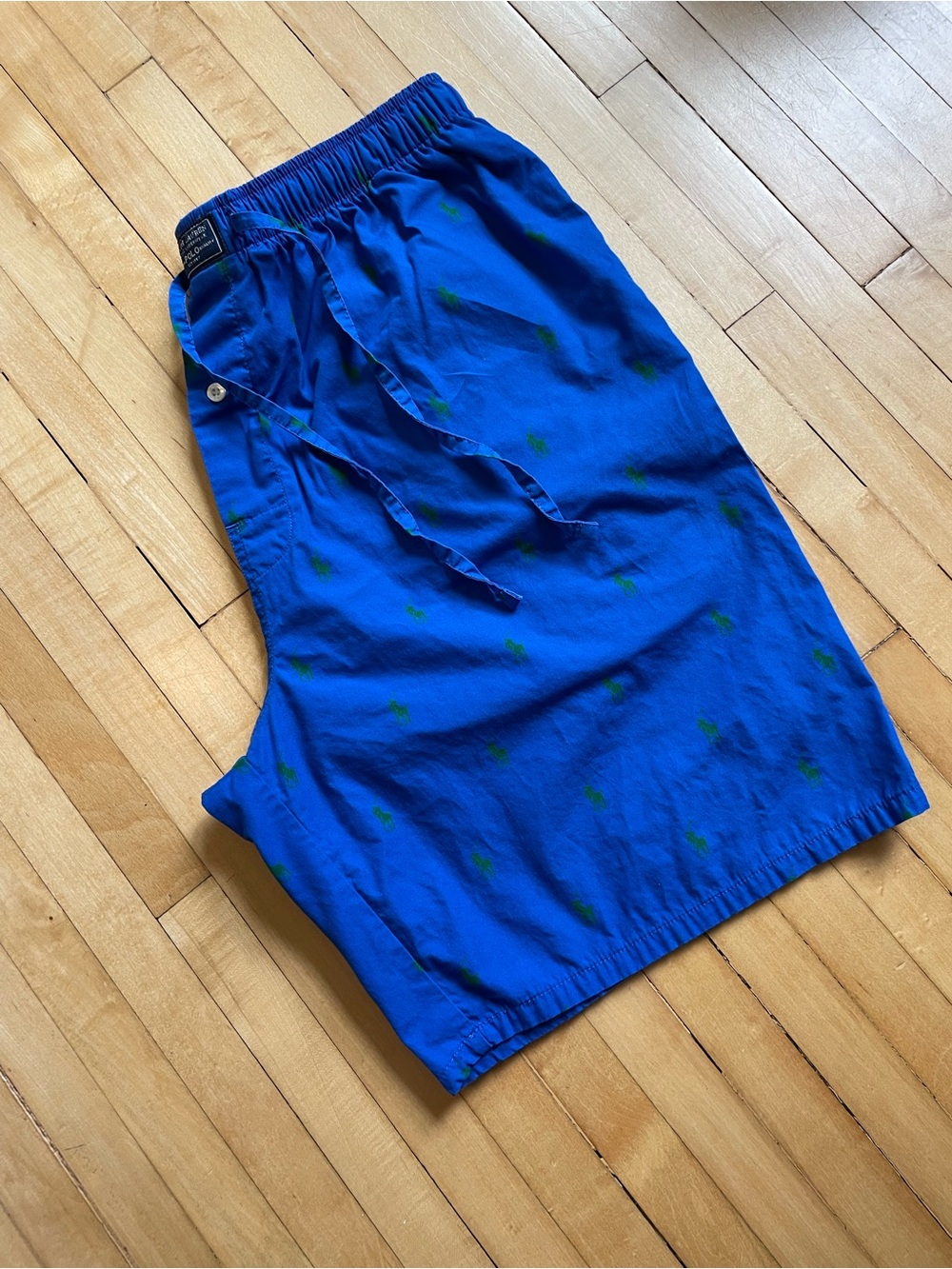 POLO RALPH LAUREN Cotton Sleep Short All Over Pony Print Boxer Loungewear Cobalt